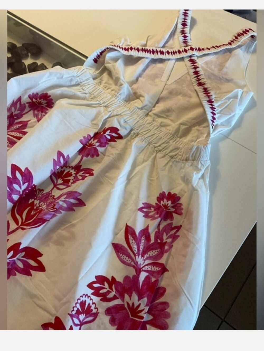 FARM Rio Flowerful Birds Off White Pink Floral Maxi Dress Size XL - Picture 12 of 15